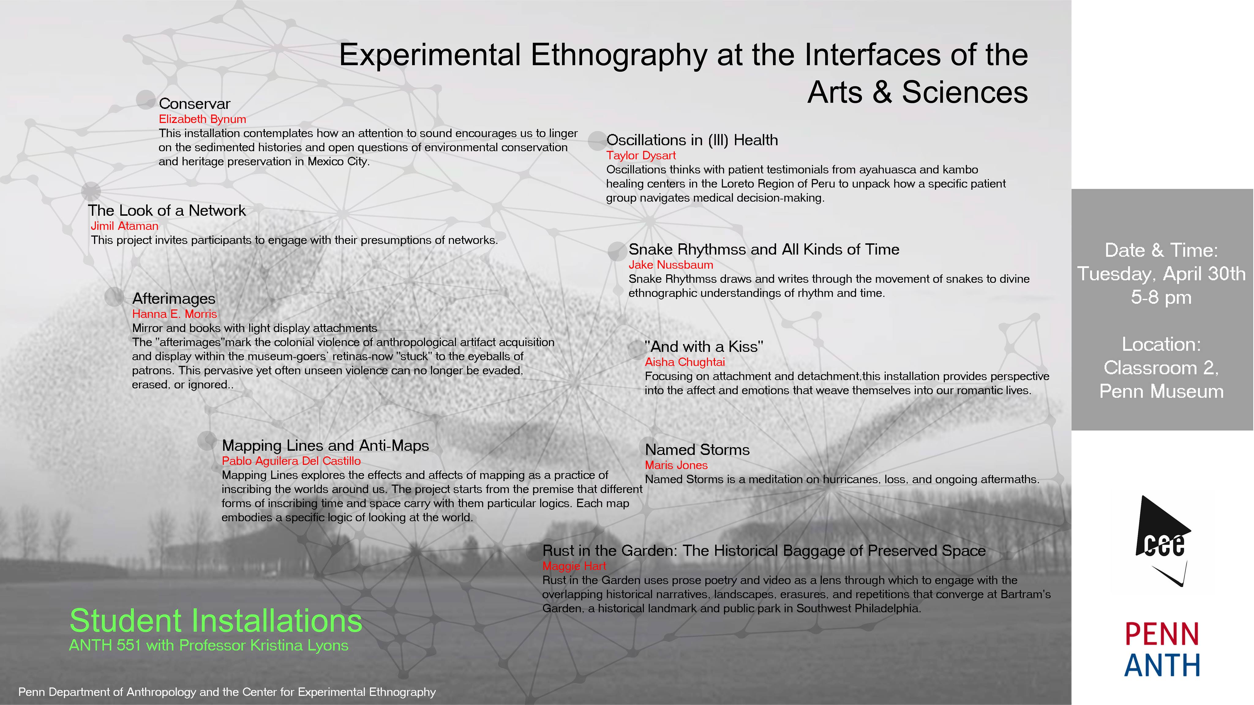 Student Installation: Experimental Ethnography at the Interfaces of the Arts & Sciences