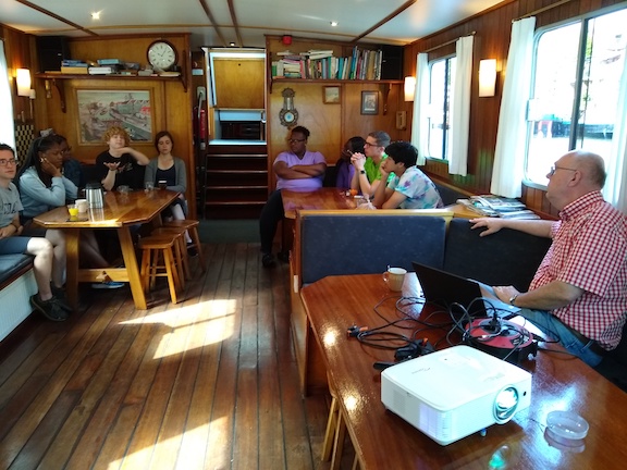 Image of students on the houseboat in the Netherlands