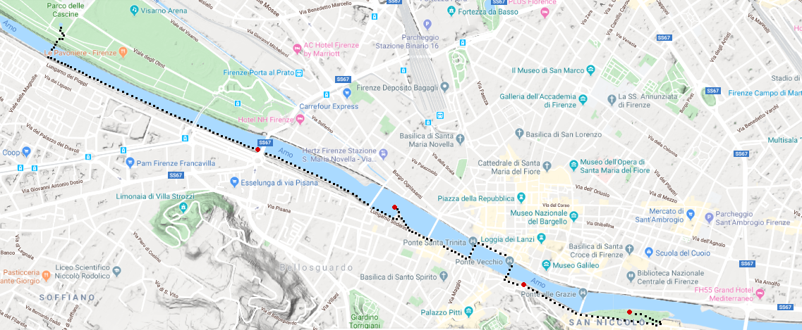 map of the walking route